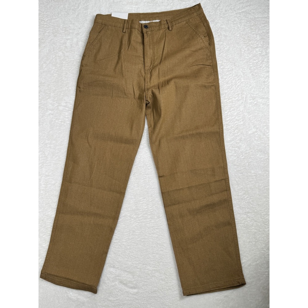 Jett Jeans Mens Straight Fit‎ Brown Casual Pants Chino 37W x 28L NEW
